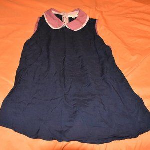 Modcloth Sleeveless Navy w/ pink peter pan collar